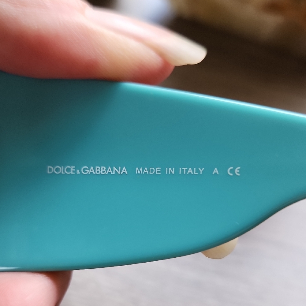 Vintage 90"s Dolce & Gabbana Black and Teal Sunglasses Silver Accents No Case - Picture 2 of 9
